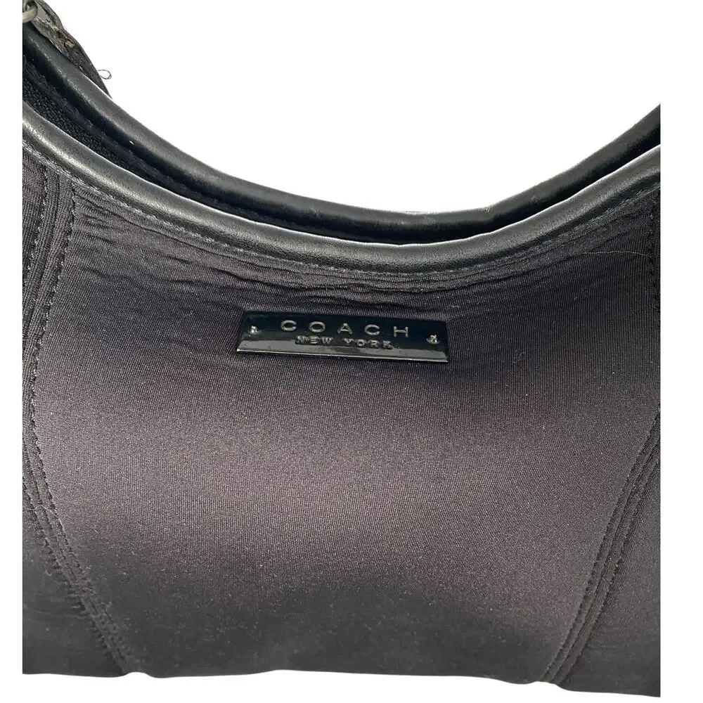 Coach Neo Crescent Shoulder Bag Hand Bag Black Neoprene Vintage Y2K 90s - Picture 5 of 16